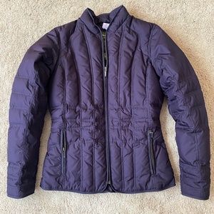 Eddie Bauer Eggplant Purple Goose Down Winter Jacket Coat Medium TALL NWoT